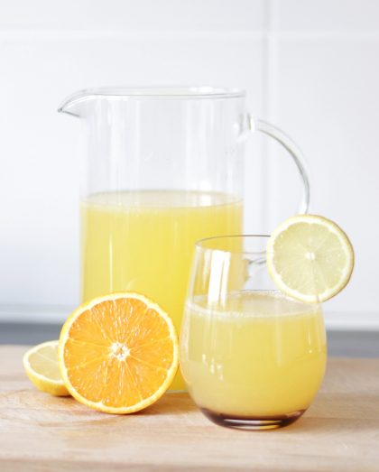 Lemon-ginger homemade electrolyte drink.