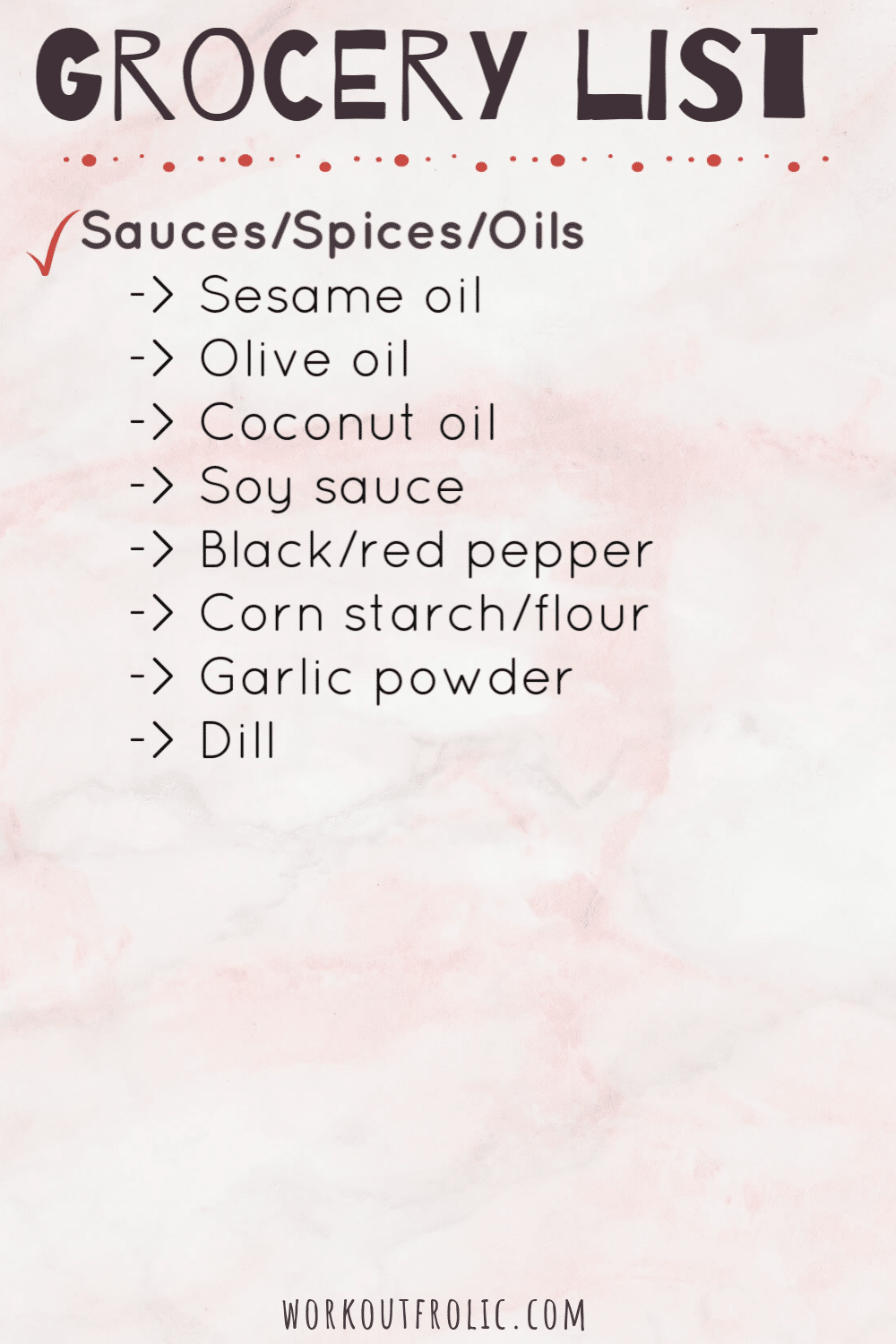 grocery list for easy meal prep of salmon chicken and potatoes from article "Easy meal prep ideas for dinner"