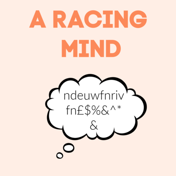 A racing mind picture illustrating how too many thoughts can impact our mood from the article 6 Important Things ruining your mood without you knowing it