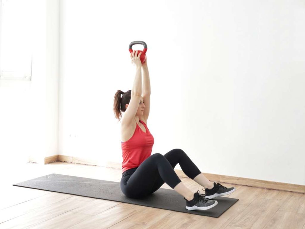 kettlebell sit-up exercise