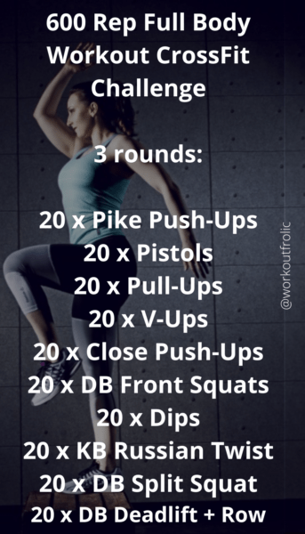 pin for 600 Rep Full Body Workout CrossFit Challenge