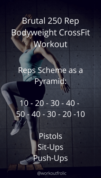 Pin of Brutal 250 Rep Bodyweight CrossFit Workout