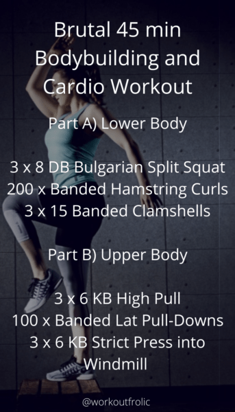 Pin of Brutal 45 min Bodybuilding and Cardio Workout