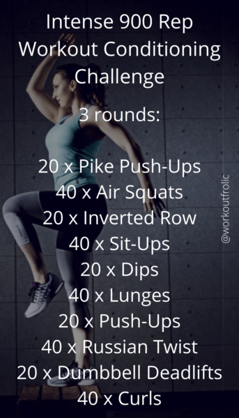 Pin of Intense 900 Rep Workout Conditioning Challenge