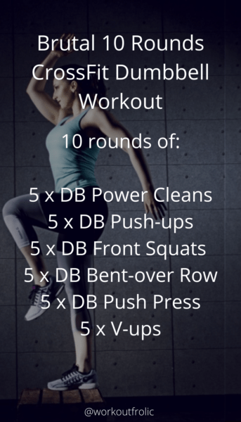 Pin of Brutal 10 Rounds CrossFit Dumbbell Workout