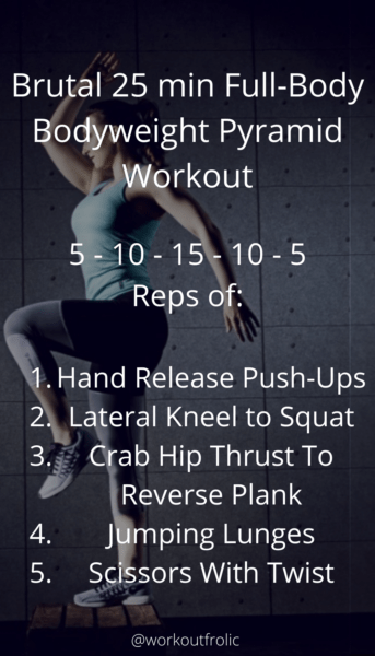 image of Brutal 25 min Full-Body Bodyweight Pyramid Workout