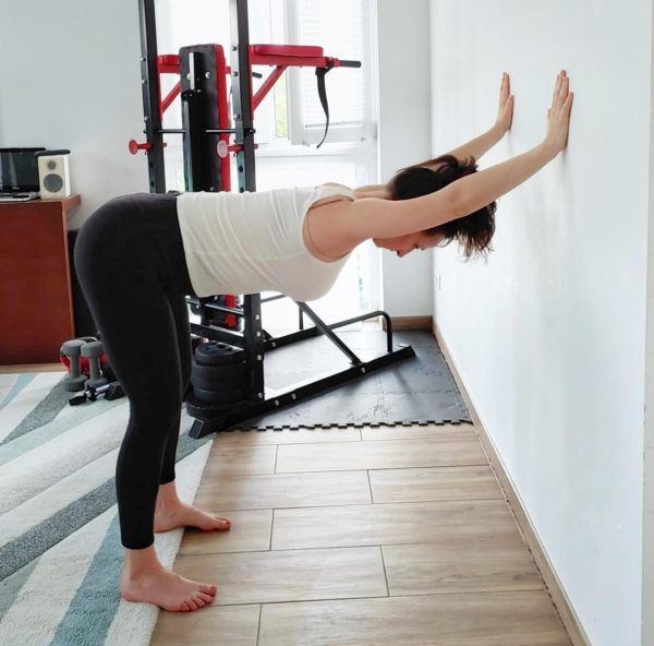 Counter stretch demonstration to relieve lower back pain. 